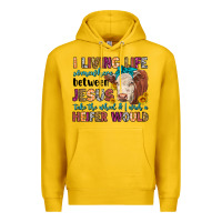 Lemon i living life somewhere between jesus take the whe Premium Hoodie - LillyAllenDesigns