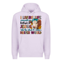 Lilac i living life somewhere between jesus take the whe Premium Hoodie - LillyAllenDesigns