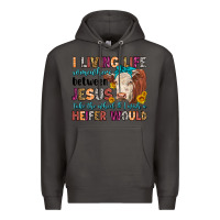 Smoke i living life somewhere between jesus take the whe Premium Hoodie - LillyAllenDesigns