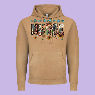 Nurse Coffee Scrubs Rubber Gloves Vintage Hoodie Designed By Jahusdesignshop