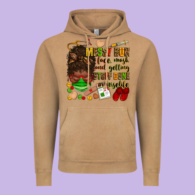 Messy Bun Face Mask & Getting Stuff Done  #nurselife Vintage Hoodie Designed By Zillion Design Studio