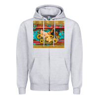 Heather Grey western coop animals farm chicken chick rooster sunflowers wooden sera Zipper Hoodie - Artiststas