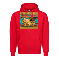 Red western coop animals farm chicken chick rooster sunflowers wooden sera Zipper Hoodie - Artiststas