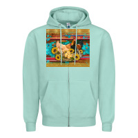Seafoam western coop animals farm chicken chick rooster sunflowers wooden sera Zipper Hoodie - Artiststas