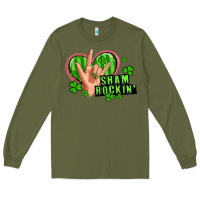 Army Green shamrockin' rock n roll female hand Long Sleeve Tee - Artiststas