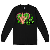 Black shamrockin' rock n roll female hand Long Sleeve Tee - Artiststas