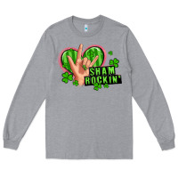 Heather Grey shamrockin' rock n roll female hand Long Sleeve Tee - Artiststas