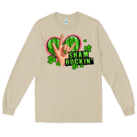 Shamrockin' Rock N Roll Female Hand Long Sleeve Tee | Teevron