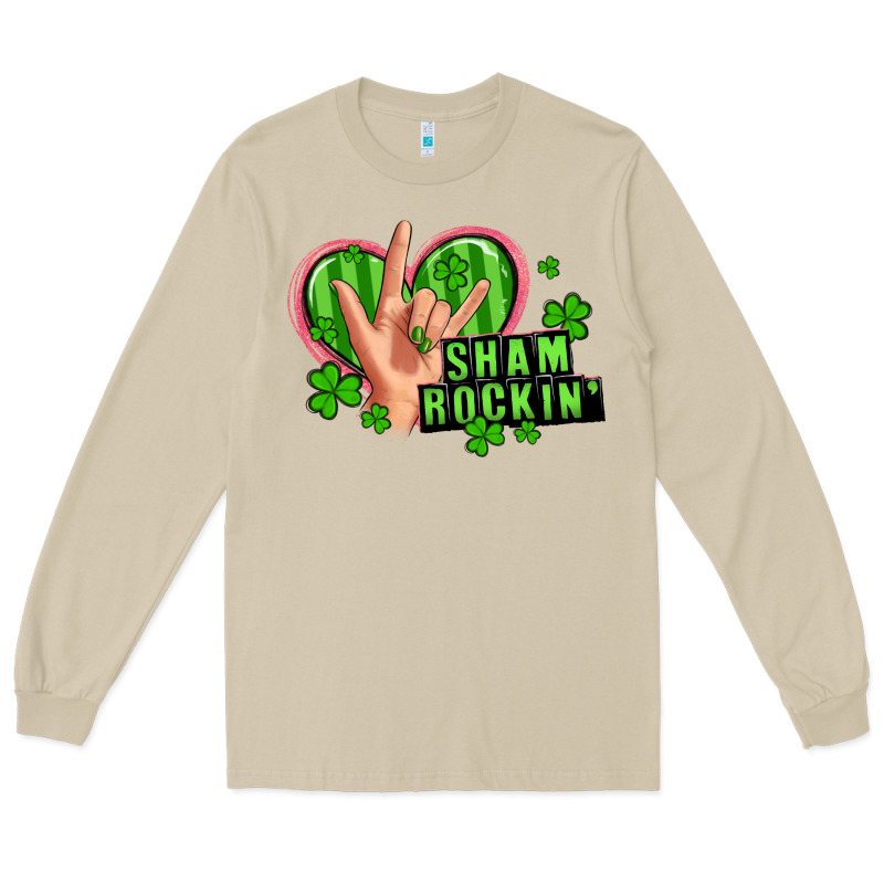 Shamrockin' Rock N Roll Female Hand Long Sleeve Tee by Artiststas | Teevron