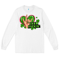 White shamrockin' rock n roll female hand Long Sleeve Tee - Artiststas