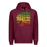 Burgundy title black history celebration Premium Hoodie - LillyAllenDesigns