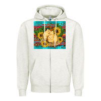 Oatmeal Heather western chicks coop animals sunflowers cactus serape leopard turquoise Zipper Hoodie - Artiststas