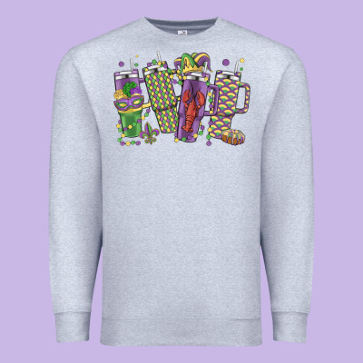 Mardi Gras Coffee Premium Sweatshirt Designed By Maliassmallbusiness
