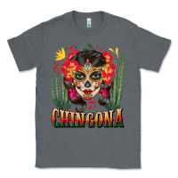 Charcoal Heather chingona sugar skull Classic Tee - BundleAndBundleShop