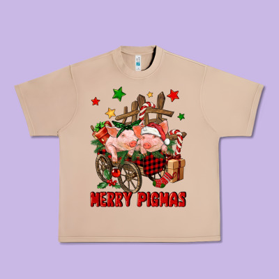 Merry Pig Mas Urban Heavy Tee Designed By Fadigitalartstudio