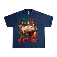 Navy merry pig mas Urban Heavy Tee - FaDigitalArtStudio