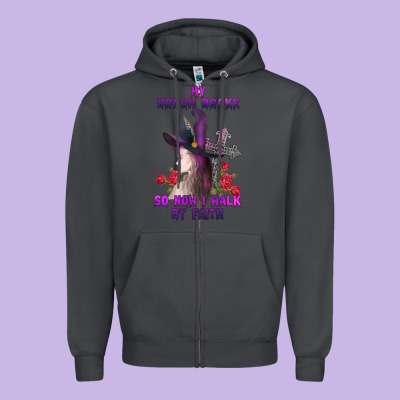 My Broom Broke Zipper Hoodie Designed By Adodesignshop