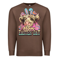 Chestnut Easter Day Cow Premium Sweatshirt - NancyCooperArtShop