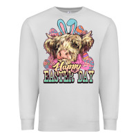 Dove Grey Easter Day Cow Premium Sweatshirt - NancyCooperArtShop