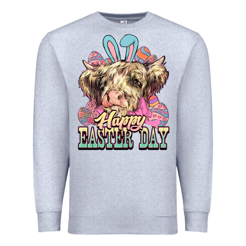 Easter Day Cow Premium Sweatshirt by NancyCooperArtShop | Teevron