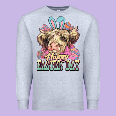 Easter Day Cow Premium Sweatshirt Designed By Nancycooperartshop