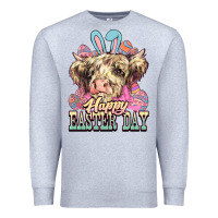 Heather Grey Easter Day Cow Premium Sweatshirt - NancyCooperArtShop