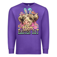Purple Easter Day Cow Premium Sweatshirt - NancyCooperArtShop