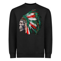 Black mexican indian headdress with skull Heavyweight Sweatshirt - RanaPortraitStore