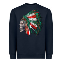 Navy mexican indian headdress with skull Heavyweight Sweatshirt - RanaPortraitStore