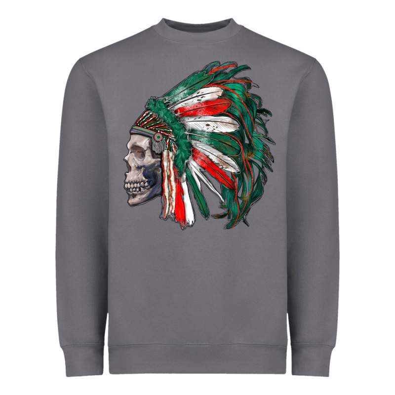 Mexican Indian Headdress With Skull Heavyweight Sweatshirt by RanaPortraitStore | Teevron