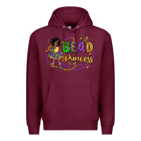 Burgundy bead princess mardi gras Premium Hoodie - LillyAllenDesigns