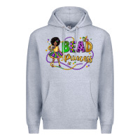 Heather Grey bead princess mardi gras Premium Hoodie - LillyAllenDesigns