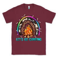 Burgundy let's go camping rainbow Classic Tee - JahusDesignShop