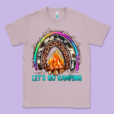 Let's Go Camping Rainbow Classic Tee Designed By Jahusdesignshop
