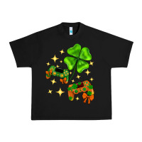 Black St. Patrick's Day with game control and clover Urban Heavy Tee - Neo Western
