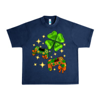 Navy St. Patrick's Day with game control and clover Urban Heavy Tee - Neo Western