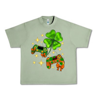 Oil Green St. Patrick's Day with game control and clover Urban Heavy Tee - Neo Western