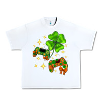 White St. Patrick's Day with game control and clover Urban Heavy Tee - Neo Western