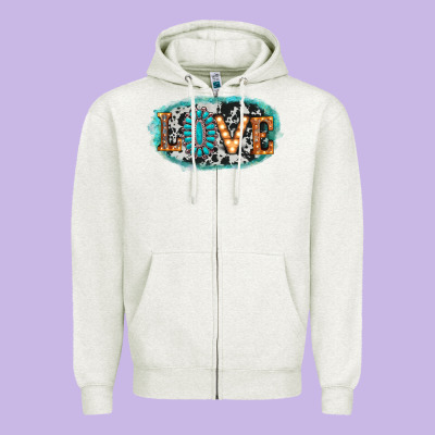 Love Western Zipper Hoodie Designed By Adodesignshop