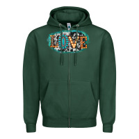 Sports Green love western Zipper Hoodie - AdoDesignShop
