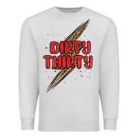 Dove Grey dirty thirty lightning bolt Premium Sweatshirt - MaliasSmallBusiness