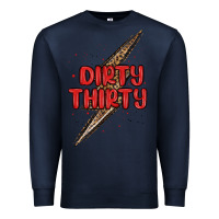Navy dirty thirty lightning bolt Premium Sweatshirt - MaliasSmallBusiness