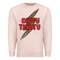 Pale Pink dirty thirty lightning bolt Premium Sweatshirt - MaliasSmallBusiness