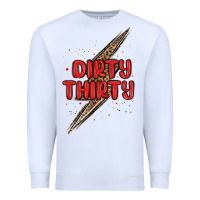 White dirty thirty lightning bolt Premium Sweatshirt - MaliasSmallBusiness