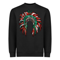 Black mexican flag indian headdress Heavyweight Sweatshirt - RanaPortraitStore