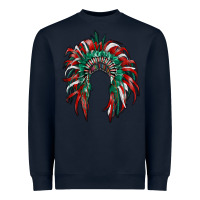 Navy mexican flag indian headdress Heavyweight Sweatshirt - RanaPortraitStore
