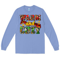 Colony Blue warm and cozy with scarf Long Sleeve Tee - AdoDesignShop