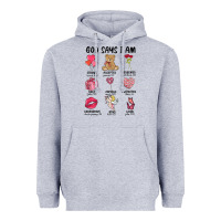 Heather Grey god says i am valentine's day Heavyweight Hoodie - MaliasSmallBusiness