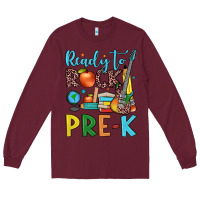 Burgundy ready to rock pre k Long Sleeve Tee - JahusDesignShop