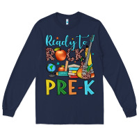 Navy ready to rock pre k Long Sleeve Tee - JahusDesignShop